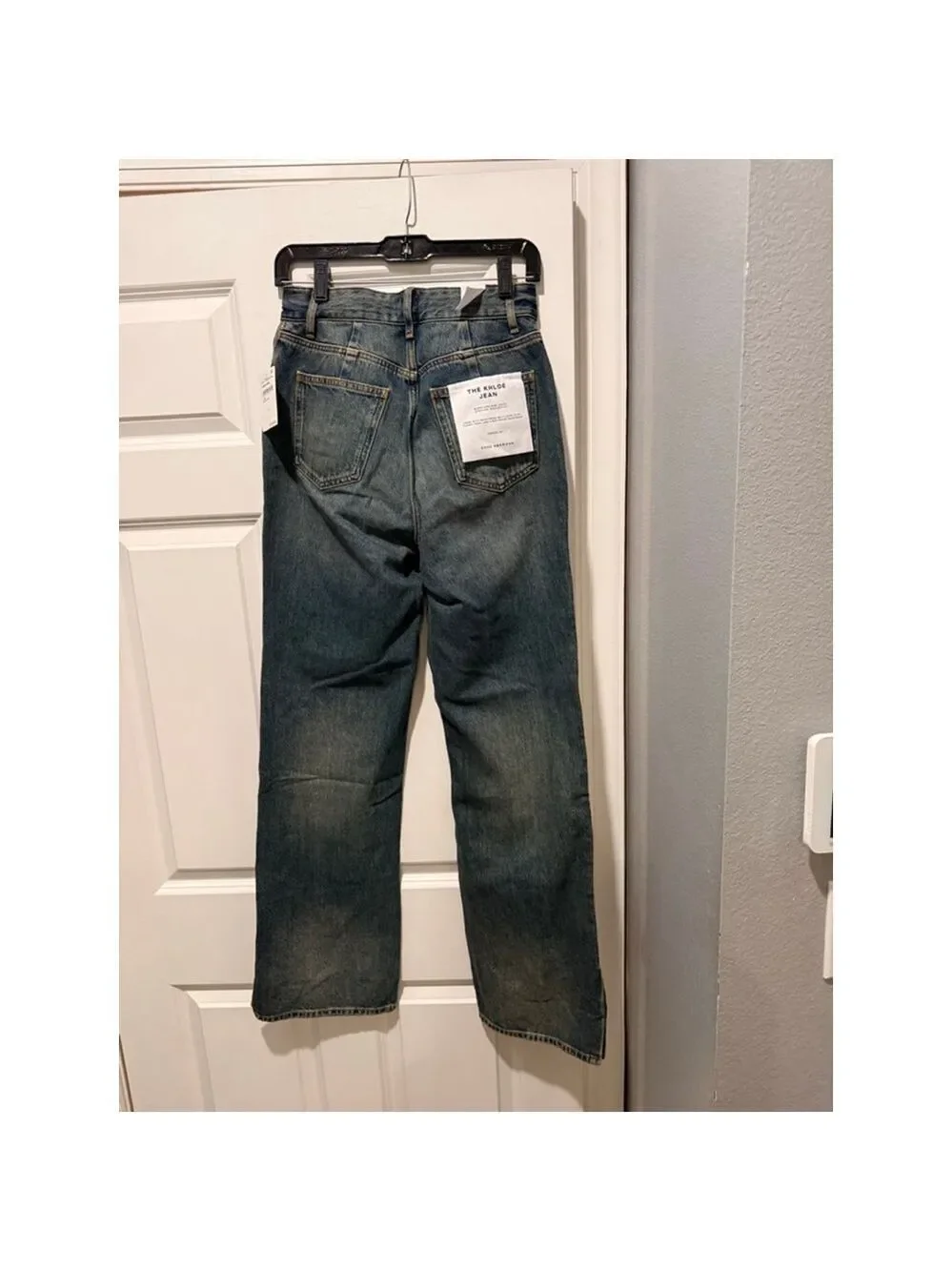 Women's GOOD AMERICAN Blue Patchwork The Khloe Flare Jeans Size 4 - Picture 8 of 11